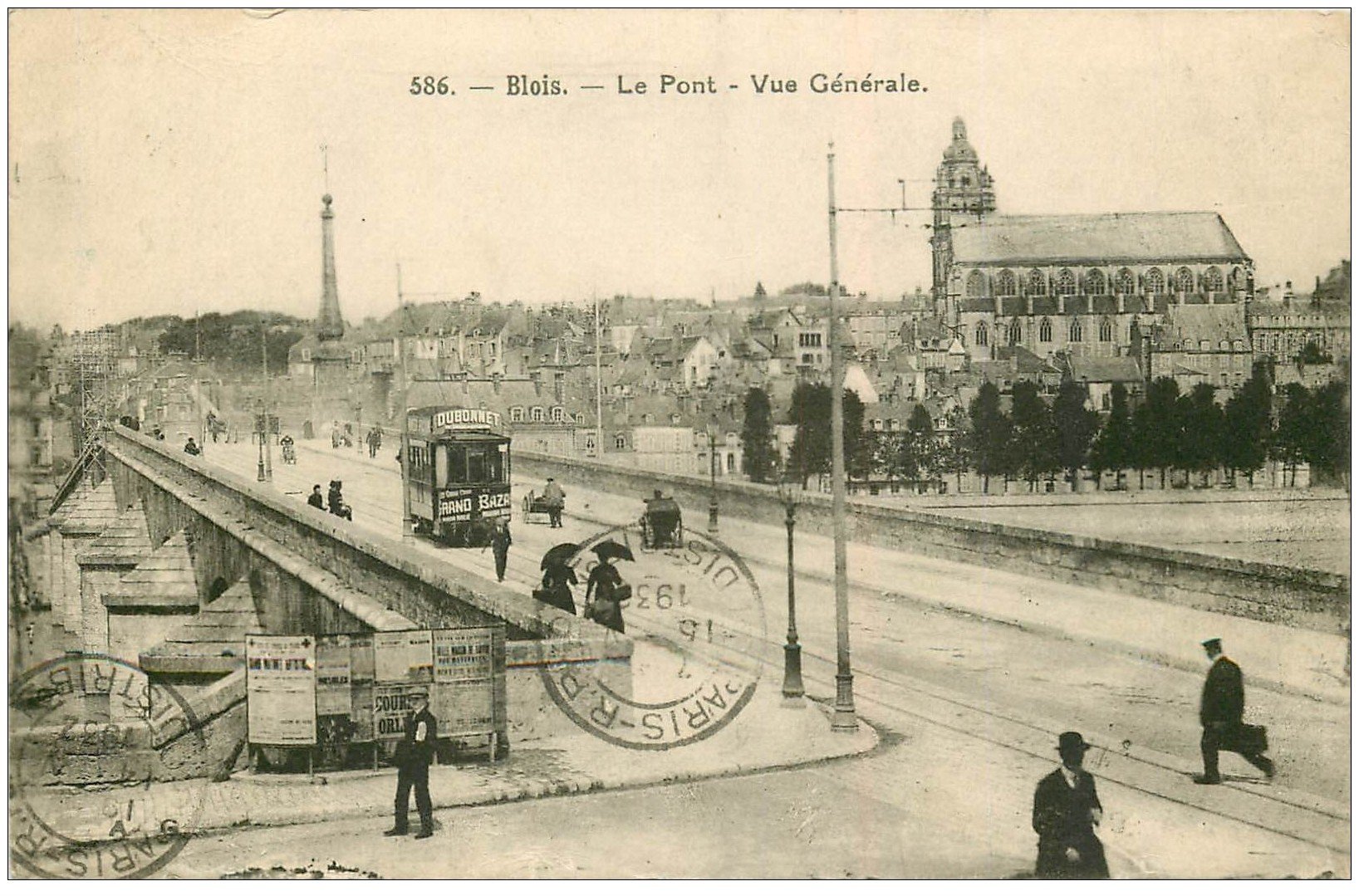 carte postale ancienne 41 BLOIS. Le Pont et vespasienne 1932