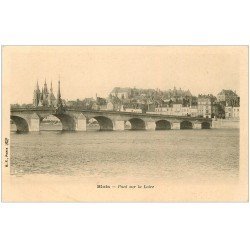 carte postale ancienne 41 BLOIS. Pont sur Loire vers 1900. B.F Paris