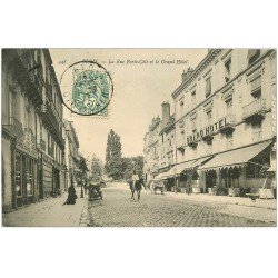 carte postale ancienne 41 BLOIS. Rue Porte-Côté et Grand Hôtel 1907