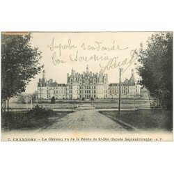 carte postale ancienne 41 CHAMBORD. Le Château. Route Saint-Dié