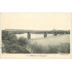 carte postale ancienne 41 CHATRES. Pont sur le Cher 1909