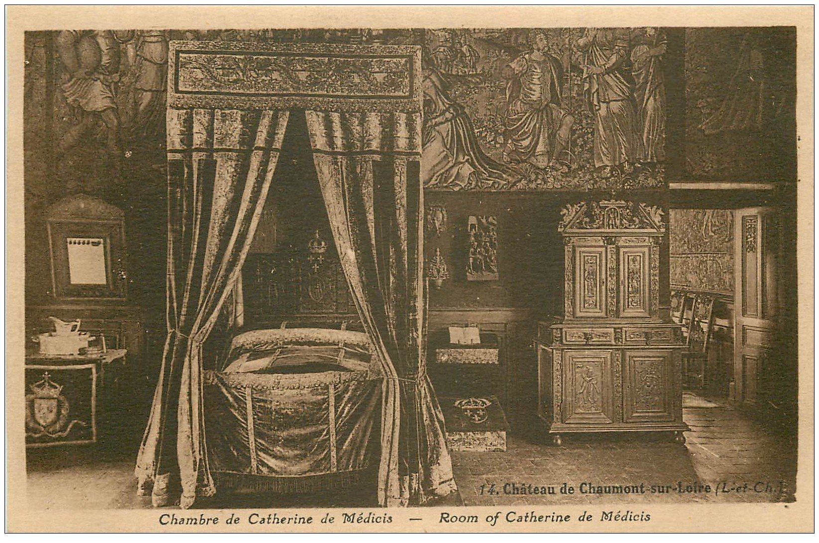 carte postale ancienne 41 CHAUMONT-SUR-LOIRE. Château Chambre Médicis