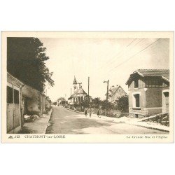 carte postale ancienne 41 CHAUMONT-SUR-LOIRE. Grande-Rue et Eglise
