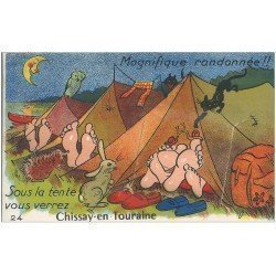 41 CHISSAY-EN-TOURAINE. Carte système avec 10 mini-vues dépliables sous la Tente
