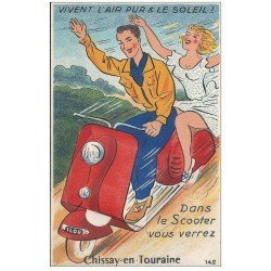 41 CHISSAY-EN-TOURAINE. Carte système avec 8 mini-vues dépliables sous le Scooter