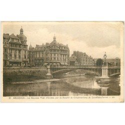 carte postale ancienne 08 MEZIERES. Pont d'Arches et Banque Société Générale