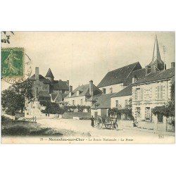 carte postale ancienne 41 MENNETOU-SUR-CHER. La Poste Route Nationale 1910
