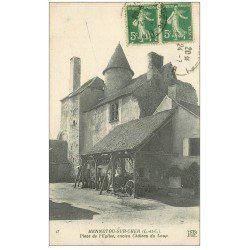 carte postale ancienne 41 MENNETOU-SUR-CHER. Place Eglise 1919