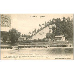 carte postale ancienne 08 MONTCY-NOTRE-DAME. Barrage du Waridon. Château défait 1903. Timbre de 1 centime...