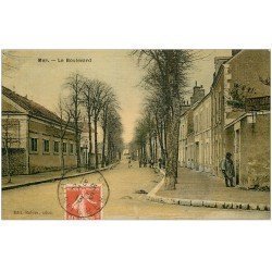 41 MER. Le Boulevard. Superbe Carte toilée 1913