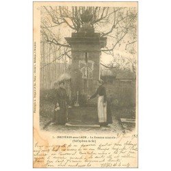 carte postale ancienne 02 BRUYERES-SOUS-LAON. La Fontaine minérale 1903. Edition Bergeret
