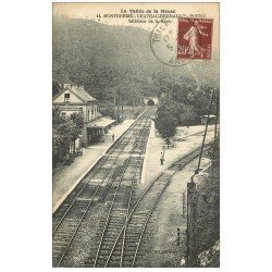 carte postale ancienne 08 MONTHERME. Château-Regnault Bogny. La Gare 1923