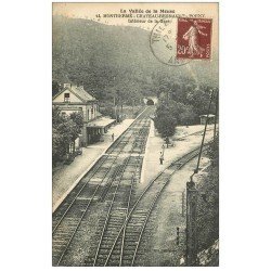 carte postale ancienne 08 MONTHERME. Château-Regnault Bogny. La Gare 1923