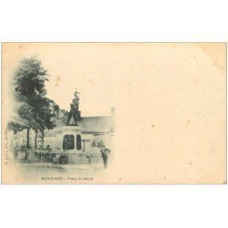 carte postale ancienne 41 MONTOIRE. Boucherie Place Saint-Denis vers 1900