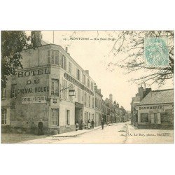 carte postale ancienne 41 MONTOIRE. Hôtel du Cheval Rouge Rue Saint-Denis 1906