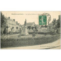 carte postale ancienne 41 MONTOIRE. Monument aux Jardins Publics 1914 Hôtel Cheval Rouge