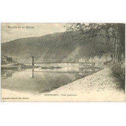 carte postale ancienne 08 MONTHERME. Pont suspendu 1906
