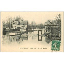 carte postale ancienne 41 ROMORANTIN. Moulin de la Ville et du Chapitre 1911