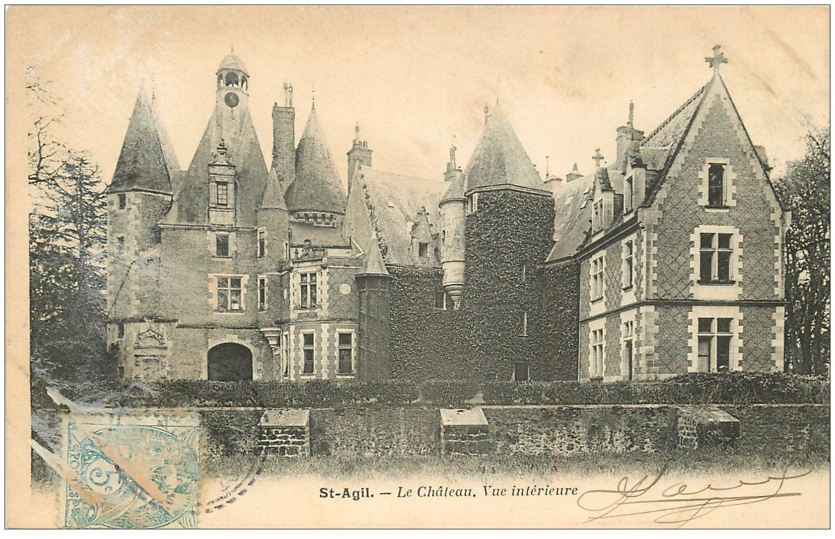 carte postale ancienne 41 SAINT-AGIL. Le Château 1904