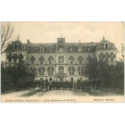 carte postale ancienne 41 SAINT-AIGNAN. Ecole Supérieure de Garçon 1913