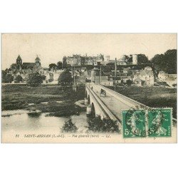 carte postale ancienne 41 SAINT-AIGNAN. Vue générale et Pont 1917