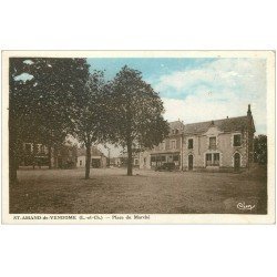 carte postale ancienne 41 SAINT-AMAND-DE-VENDOME. Place du Marché