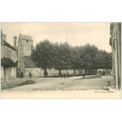 carte postale ancienne 41 SAINT-LAURENT-DES-EAUX. Place de l'Eglise vers 1900