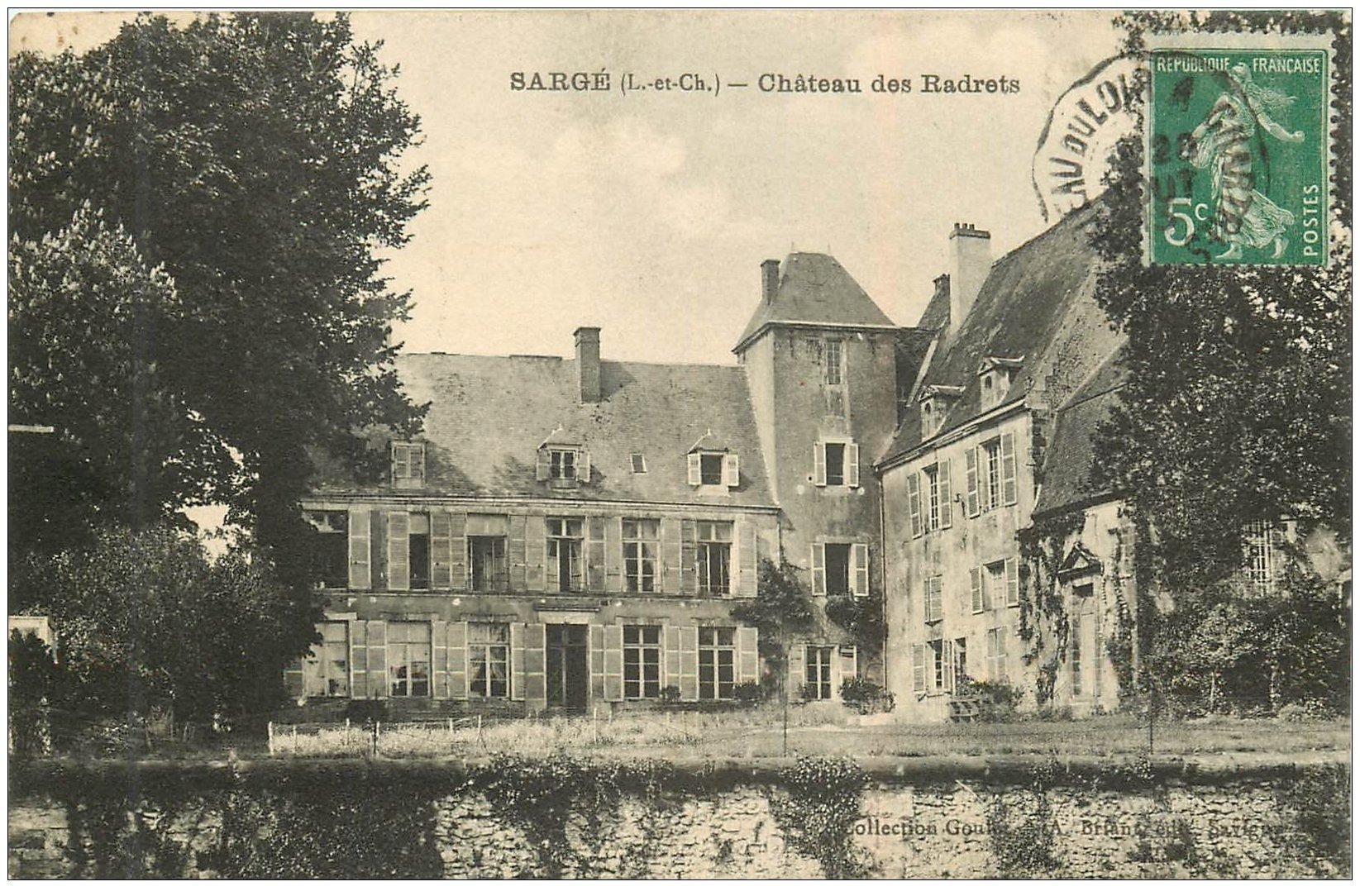 carte postale ancienne 41 SARGE. Château des Radrets 1913