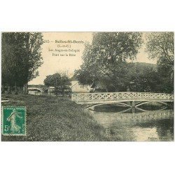 carte postale ancienne 41 SELLES-SAINT-DENIS. Pont sur la Rère 1912. Les Anges en Sologne