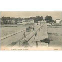 carte postale ancienne 41 SELLES-SUR-CHER. Le Pont 1909