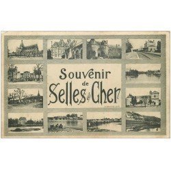 carte postale ancienne 41 SELLES-SUR-CHER. Multivues 1906