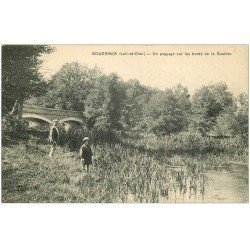 carte postale ancienne 41 SOUESMES. Enfants Bords de la Sauldre