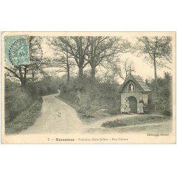 carte postale ancienne 41 SOUESMES. Fontaine Saint-Julien Rue Creuse 1905