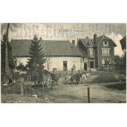 carte postale ancienne 08 RUBIGNY. Attelage 5 Chevaux rentrant le foin. Paysan derrière