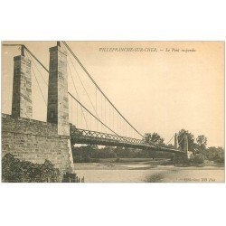 carte postale ancienne 41 VILLEFRANCHE-SUR-CHER. Pont suspendu