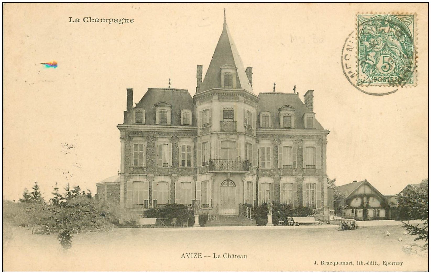 carte postale ancienne 51 AVIZE. Le Château 1907