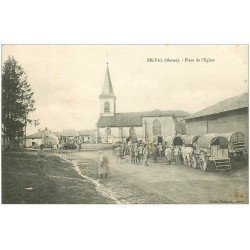 carte postale ancienne 51 BELVAL. Militaires Place de l'Eglise 1916