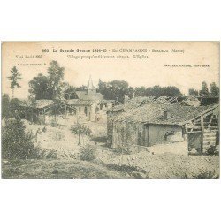 carte postale ancienne 51 BERZIEUX. Eglise du Village détruite 1915
