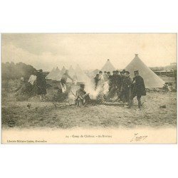 carte postale ancienne 51 CAMP DE CHALONS MOURMELON. Au Bivouac 1904
