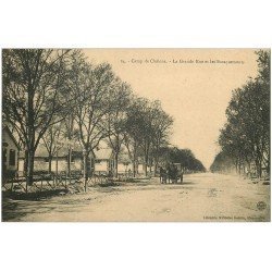 carte postale ancienne 51 CAMP DE CHALONS MOURMELON. Grande Rue et Baraquements 1913