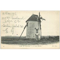 carte postale ancienne 51 CAMP DE CHALONS MOURMELON. Le Vieux Moulin à Vent 1916