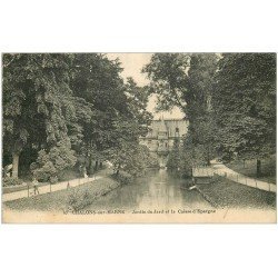 carte postale ancienne 51 CHALONS-SUR-MARNE. Caisse Epargne Jardin Jard