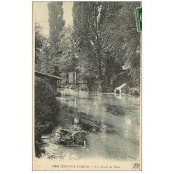 carte postale ancienne 51 CHALONS-SUR-MARNE. Canal de Nau ou Mau 1923