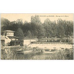 carte postale ancienne 51 CHALONS-SUR-MARNE. Le Barrage