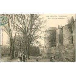 carte postale ancienne 08 SEDAN. Promenoir des Prêtres et Château 1906