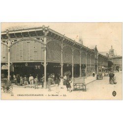 carte postale ancienne 51 CHALONS-SUR-MARNE. Le Marché