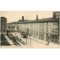 carte postale ancienne 51 CHALONS-SUR-MARNE. L'Hôpital Tramway PICON