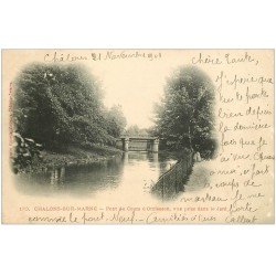 carte postale ancienne 51 CHALONS-SUR-MARNE. Pont Cours Ormesson 1903