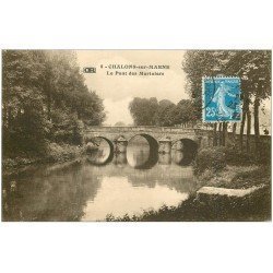 carte postale ancienne 51 CHALONS-SUR-MARNE. Pont des Mariniers 1923