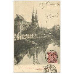 carte postale ancienne 51 CHALONS-SUR-MARNE. Quai Notre-Dame et Canal Mau 1904